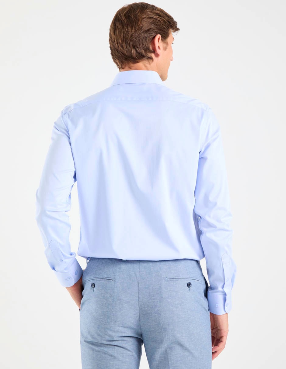Camisa formal zanetti de algodón manga larga para hombre