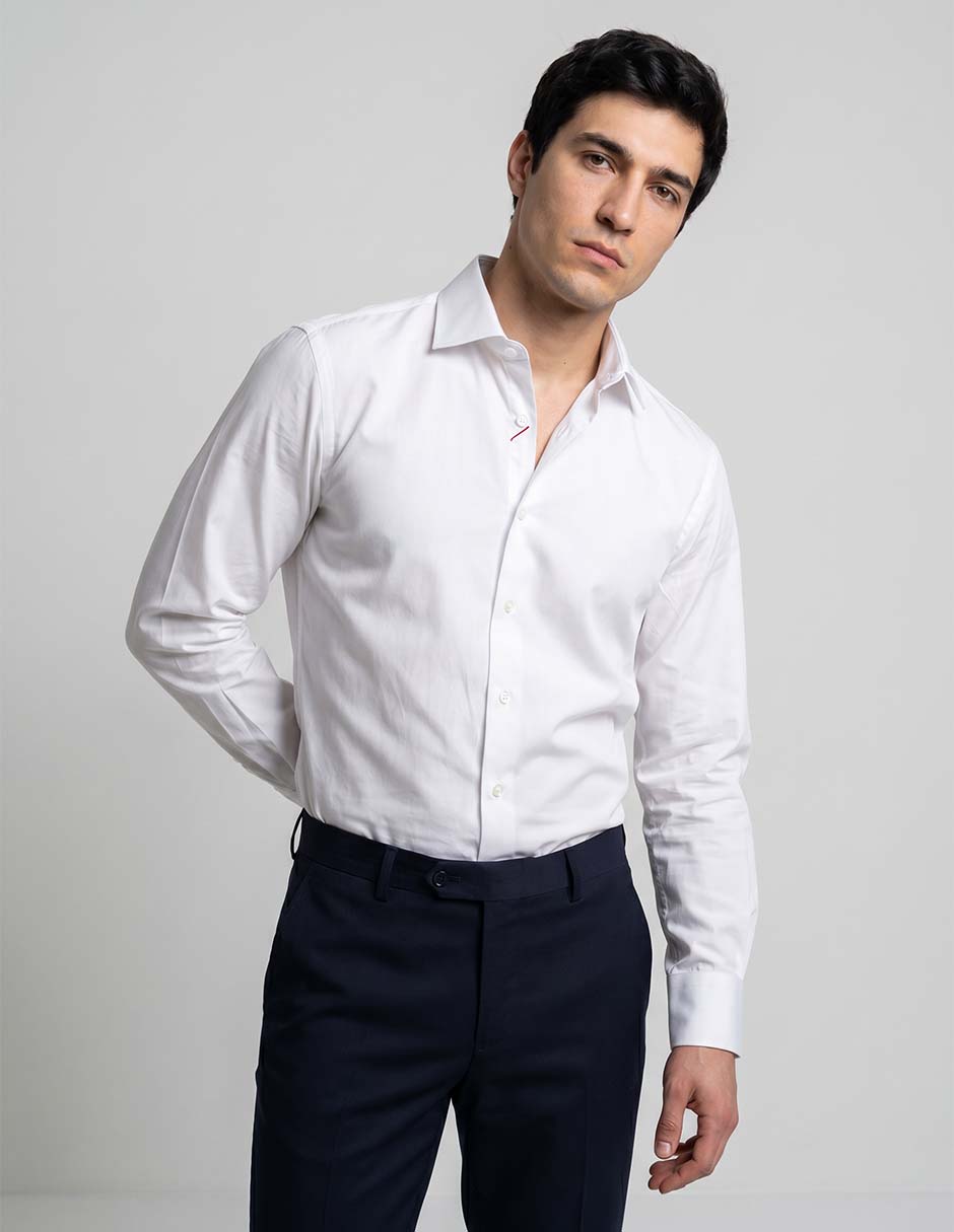 Camisa de vestir Zanetti de algodón manga larga para hombre