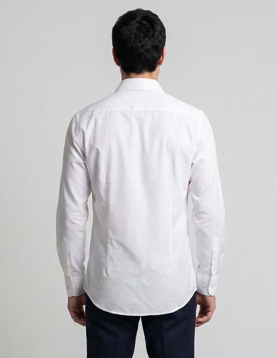 Camisa de vestir Zanetti de algodón manga larga para hombre