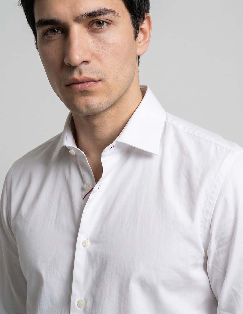 Camisa de vestir Zanetti de algodón manga larga para hombre