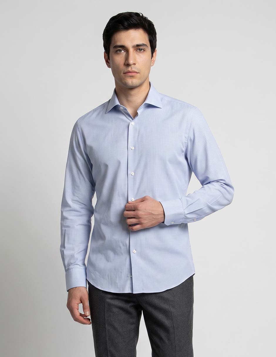 Camisa de vestir Zanetti de algodón manga larga para hombre