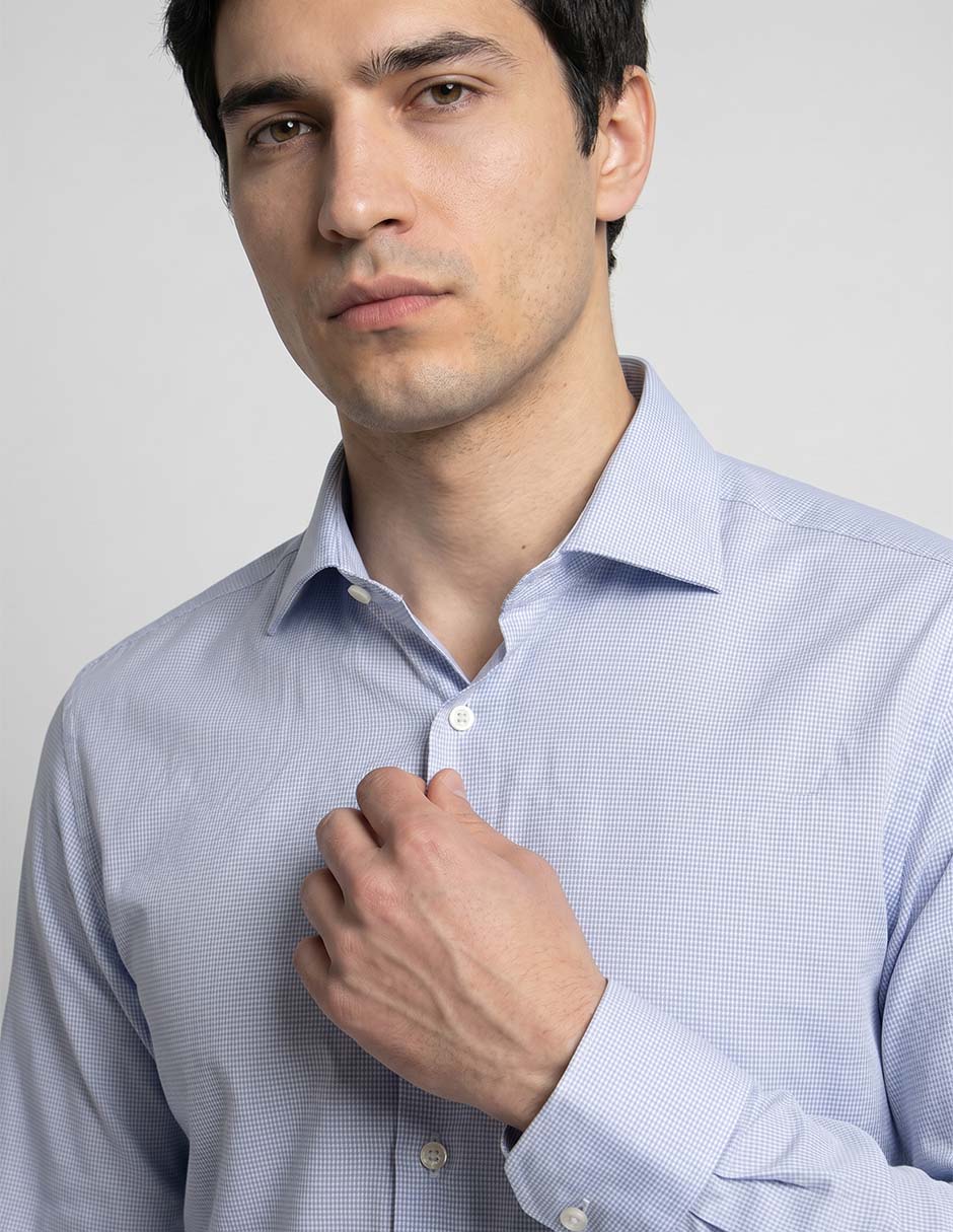 Camisa de vestir Zanetti de algodón manga larga para hombre
