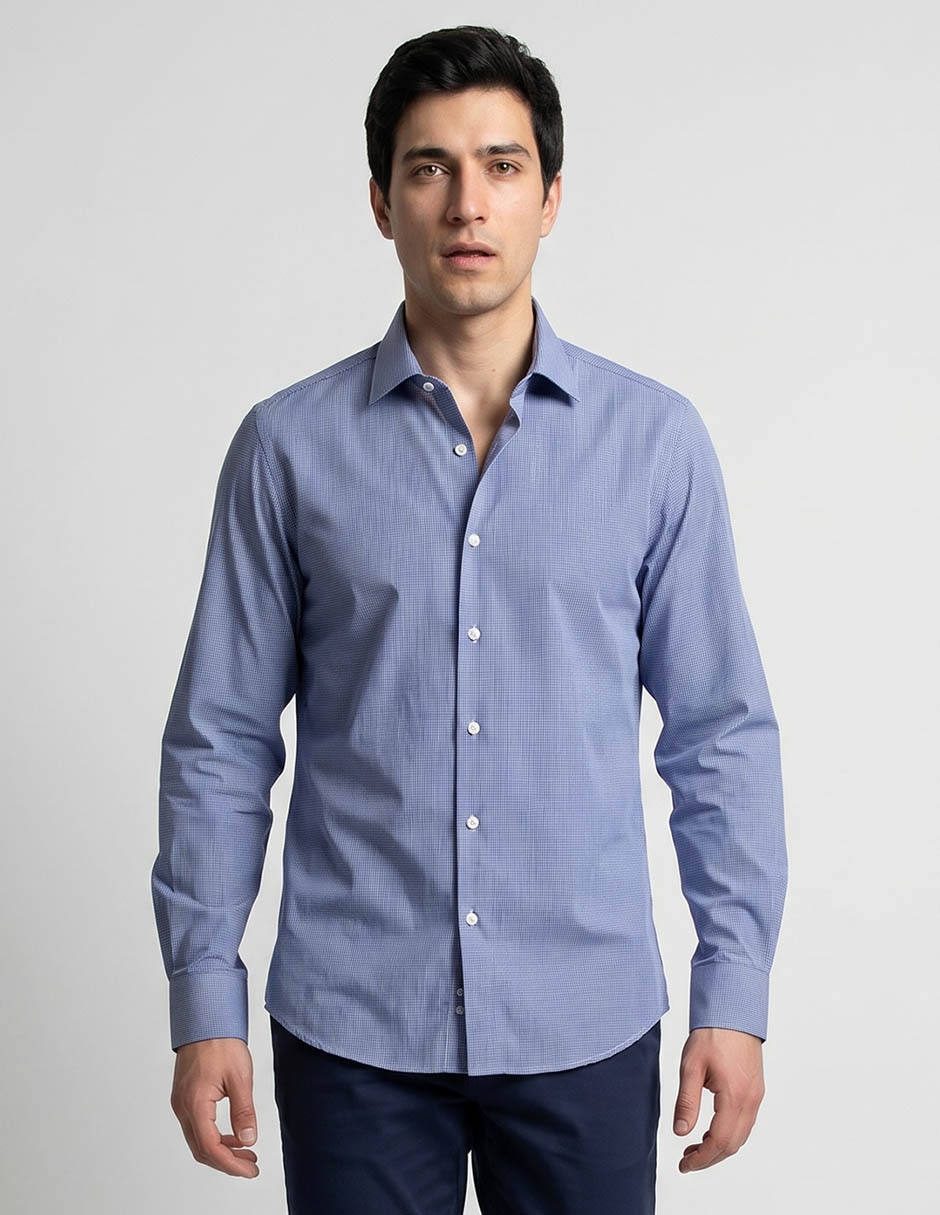 Camisa/Sobrecamisa Formal Zanetti De Algodón Manga Larga Para Hombre