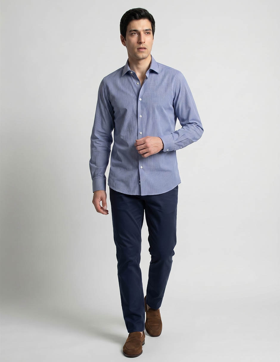 Camisa/Sobrecamisa Formal Zanetti De Algodón Manga Larga Para Hombre