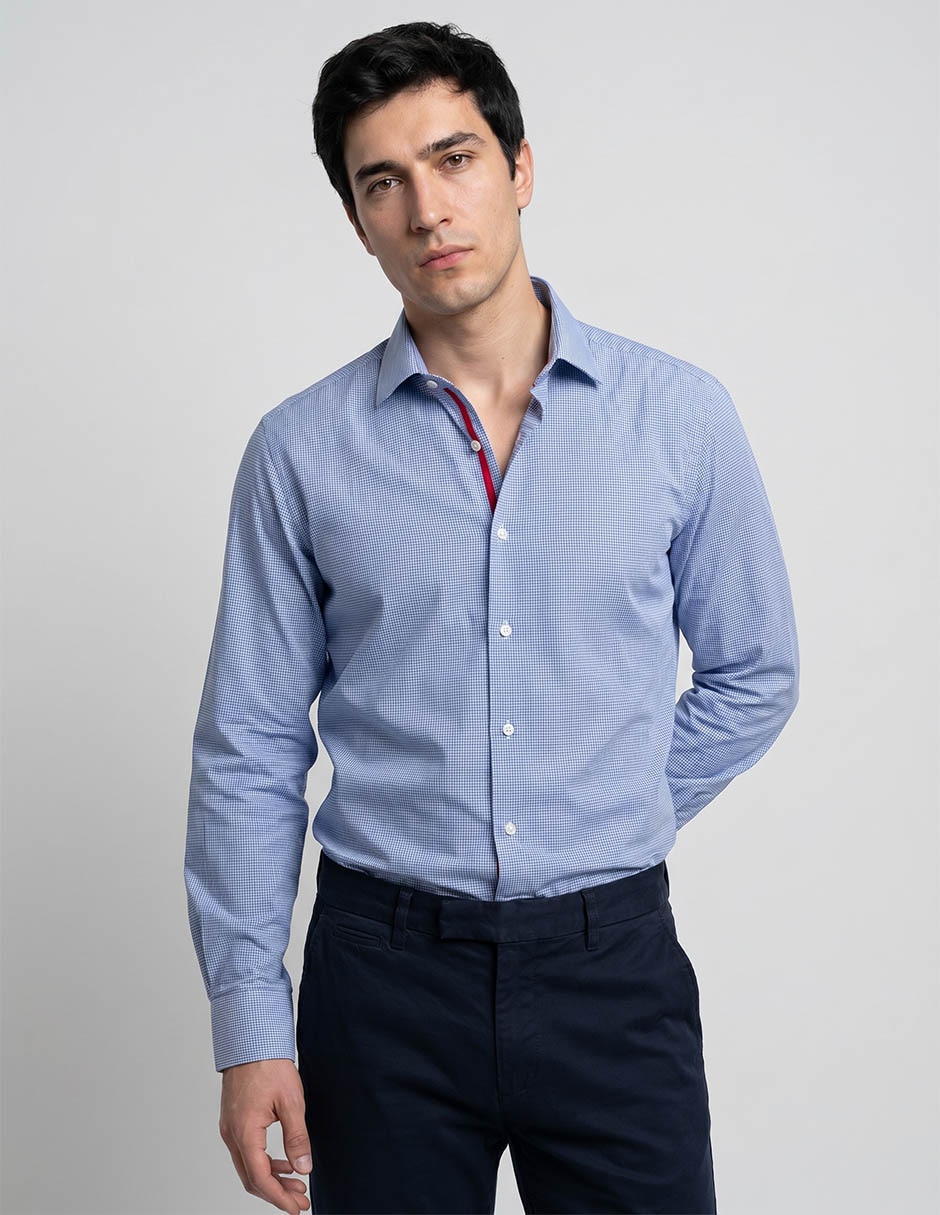 Camisa/Sobrecamisa Formal Zanetti De Algodón Manga Larga Para Hombre