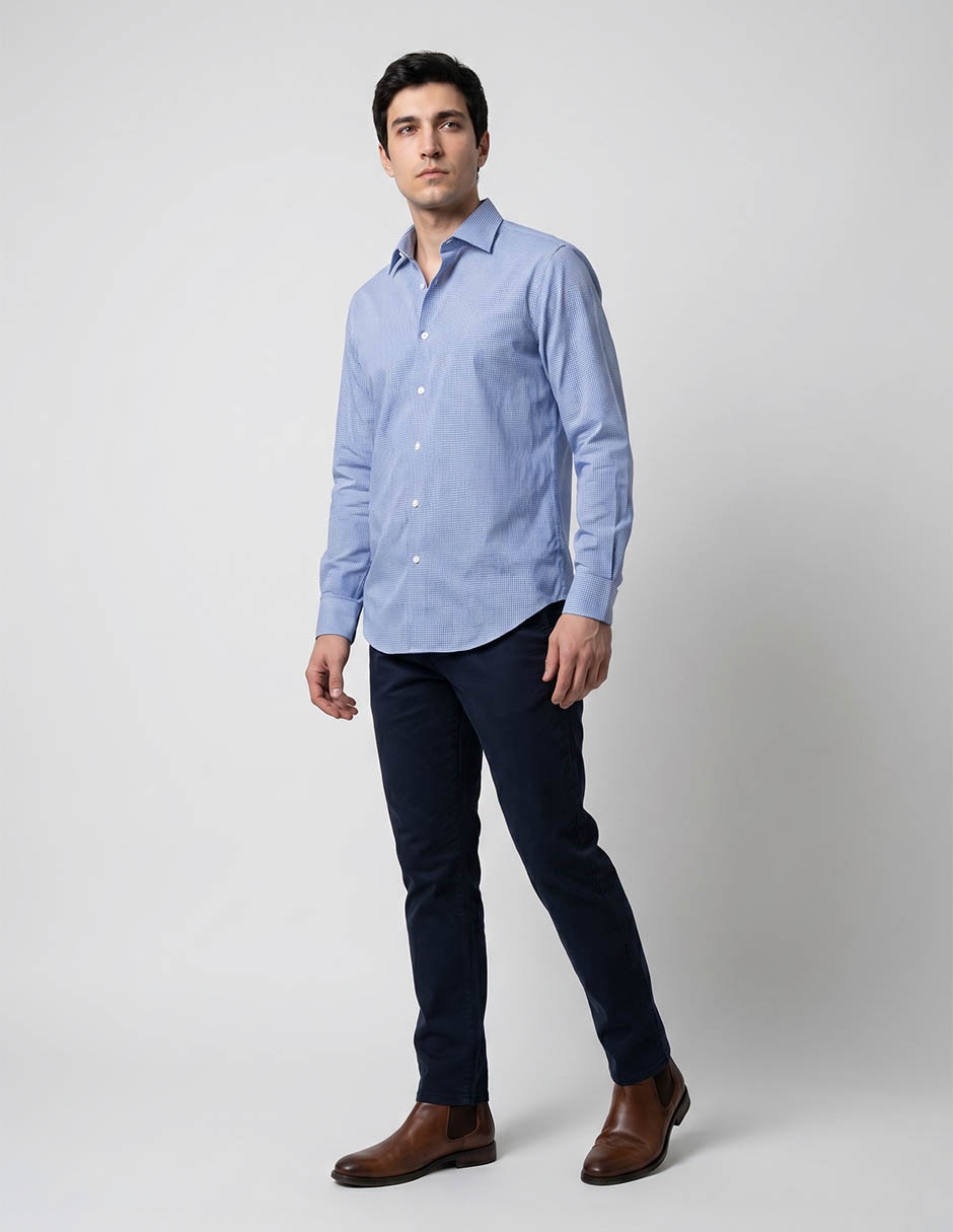 Camisa/Sobrecamisa Formal Zanetti De Algodón Manga Larga Para Hombre