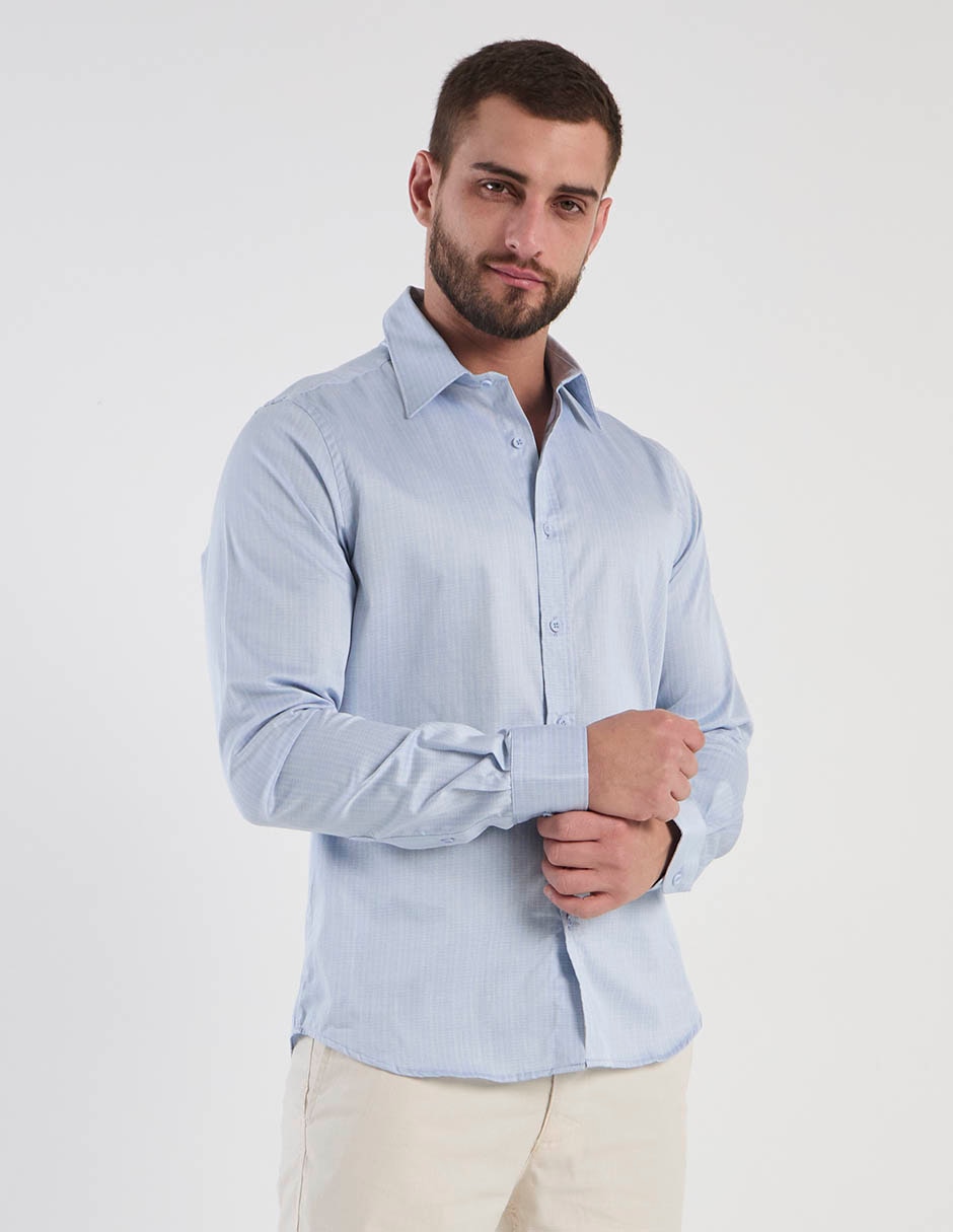 Camisa de vestir manga larga para hombre
