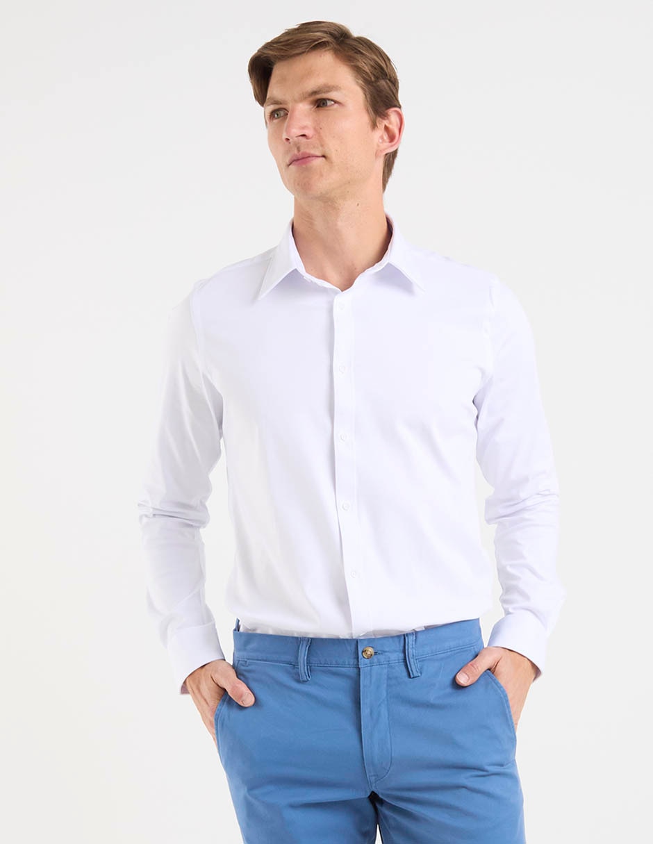 Camisa casual elemento uomo de algodón manga larga para hombre