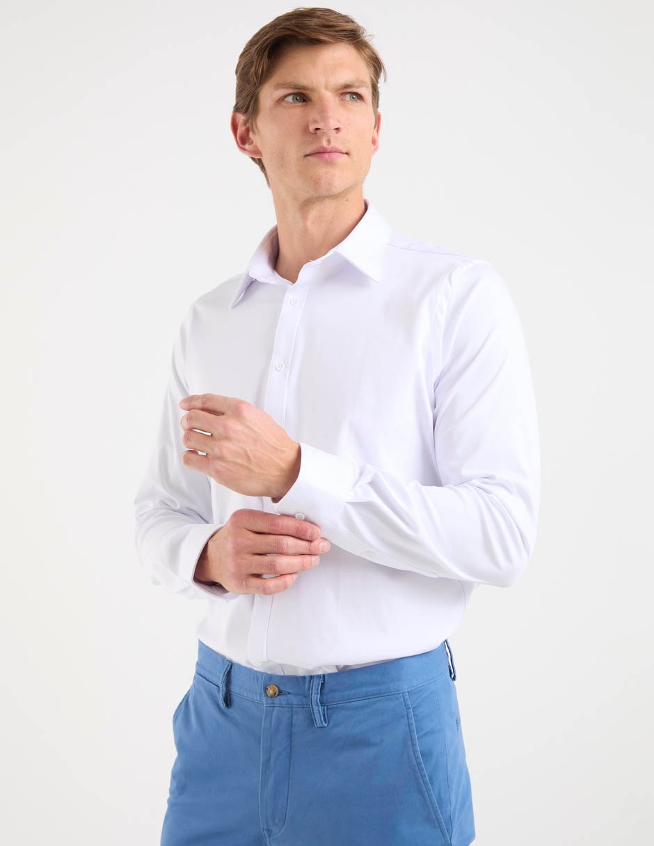 Camisa casual elemento uomo de algodón manga larga para hombre