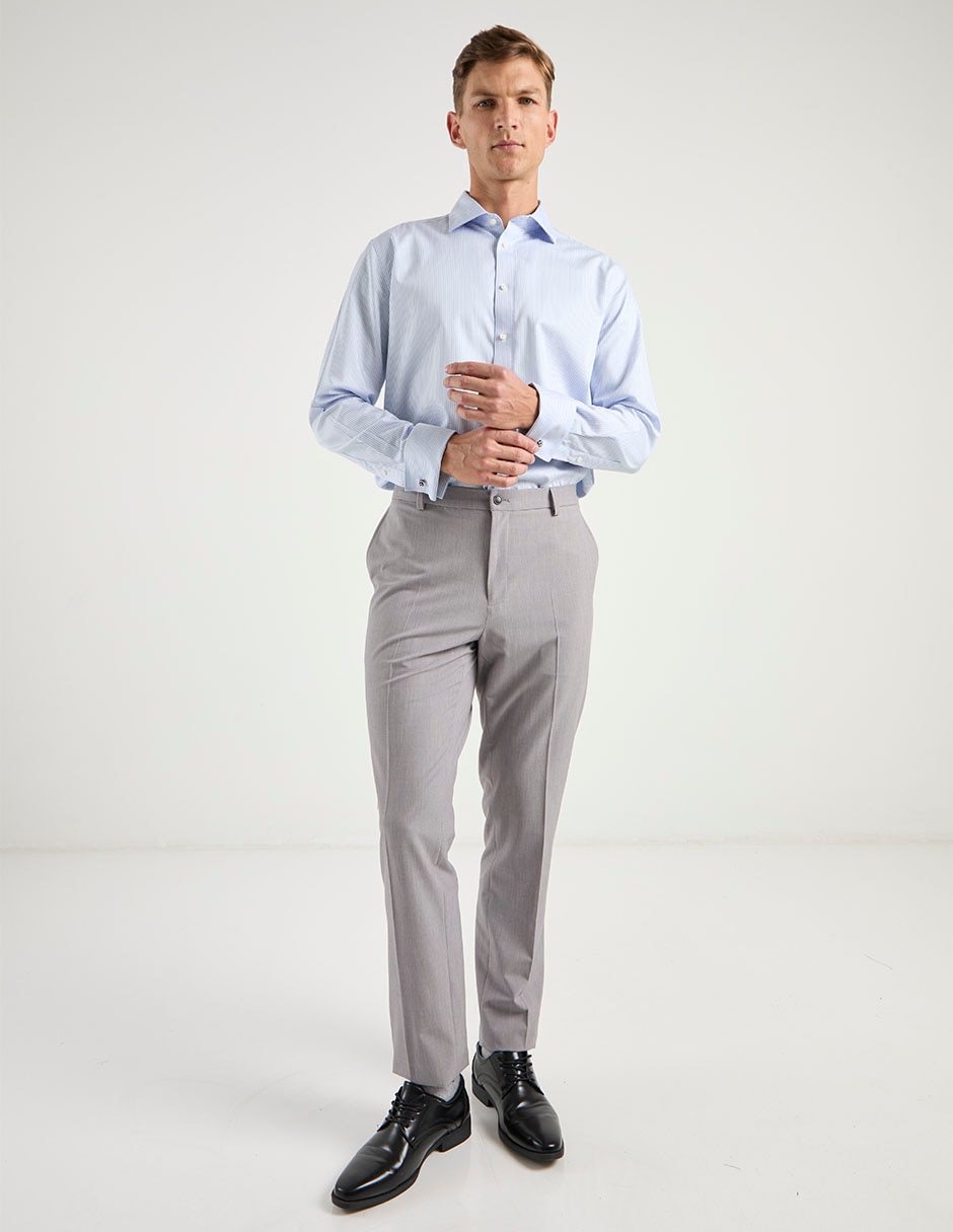 Camisa formal calderoni de algodón manga larga para hombre