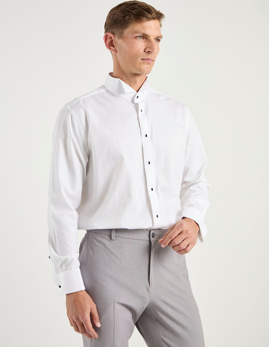 Camisa formal calderoni de algodón manga larga para hombre