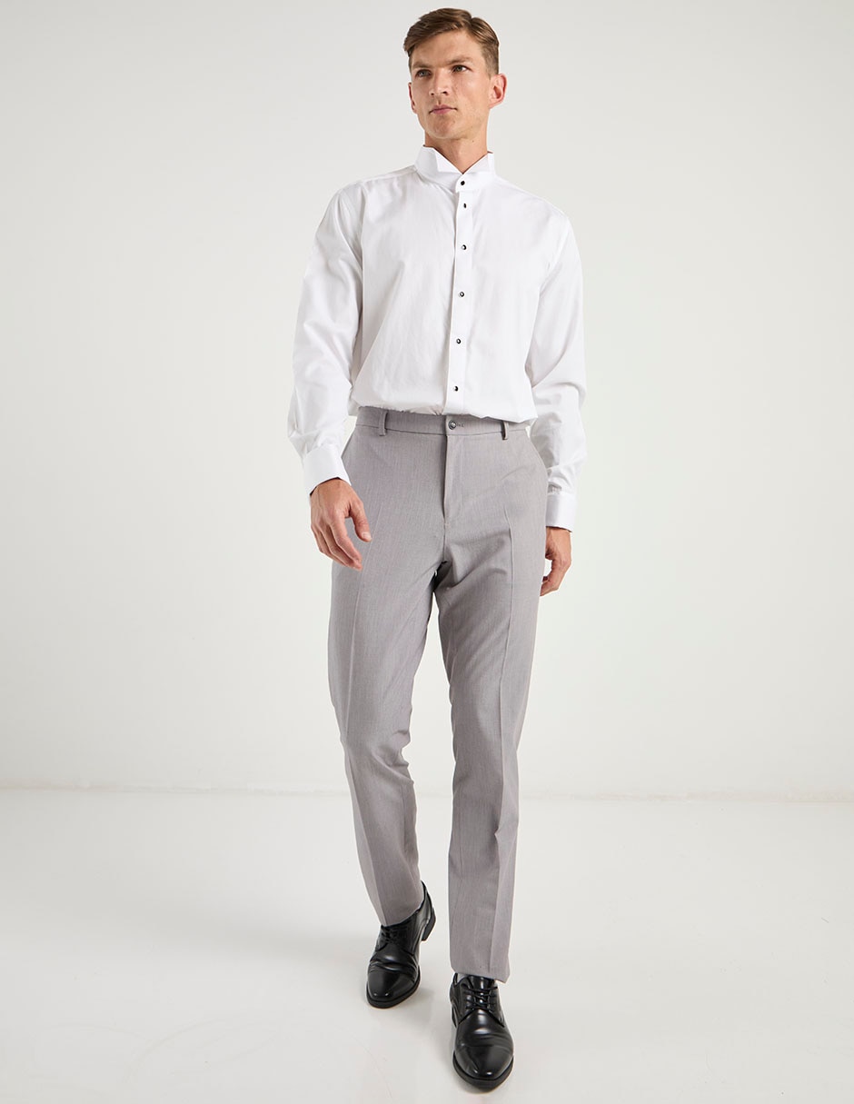 Camisa formal calderoni de algodón manga larga para hombre