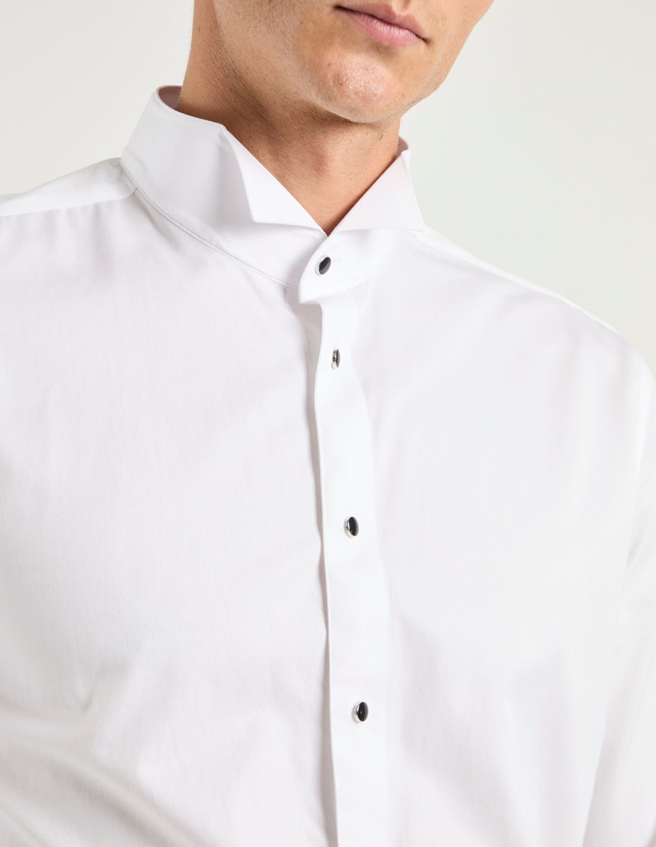 Camisa formal calderoni de algodón manga larga para hombre