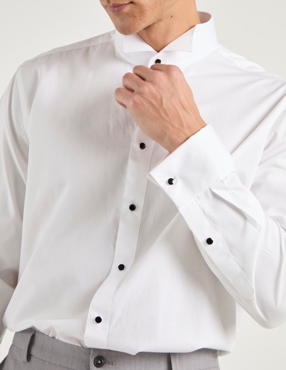 Camisa formal calderoni de algodón manga larga para hombre