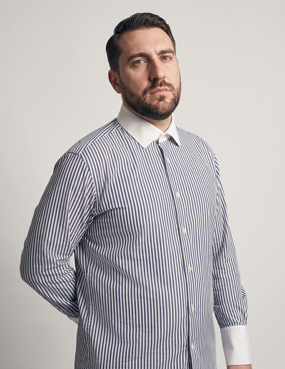 Camisa formal de algodón manga larga para hombre Camisa formal de algodón manga larga para hombre