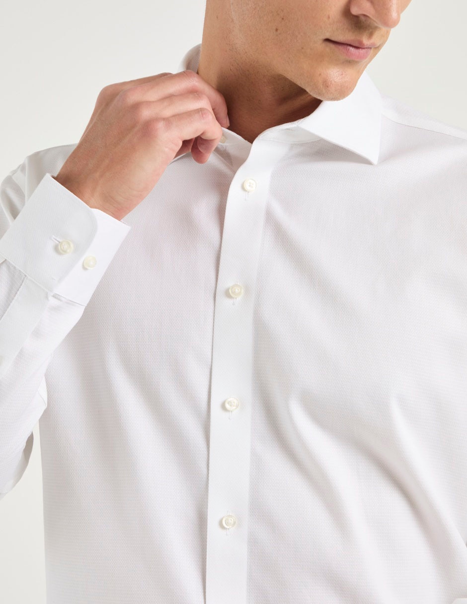 Camisa formal calderoni de algodón manga larga para hombre