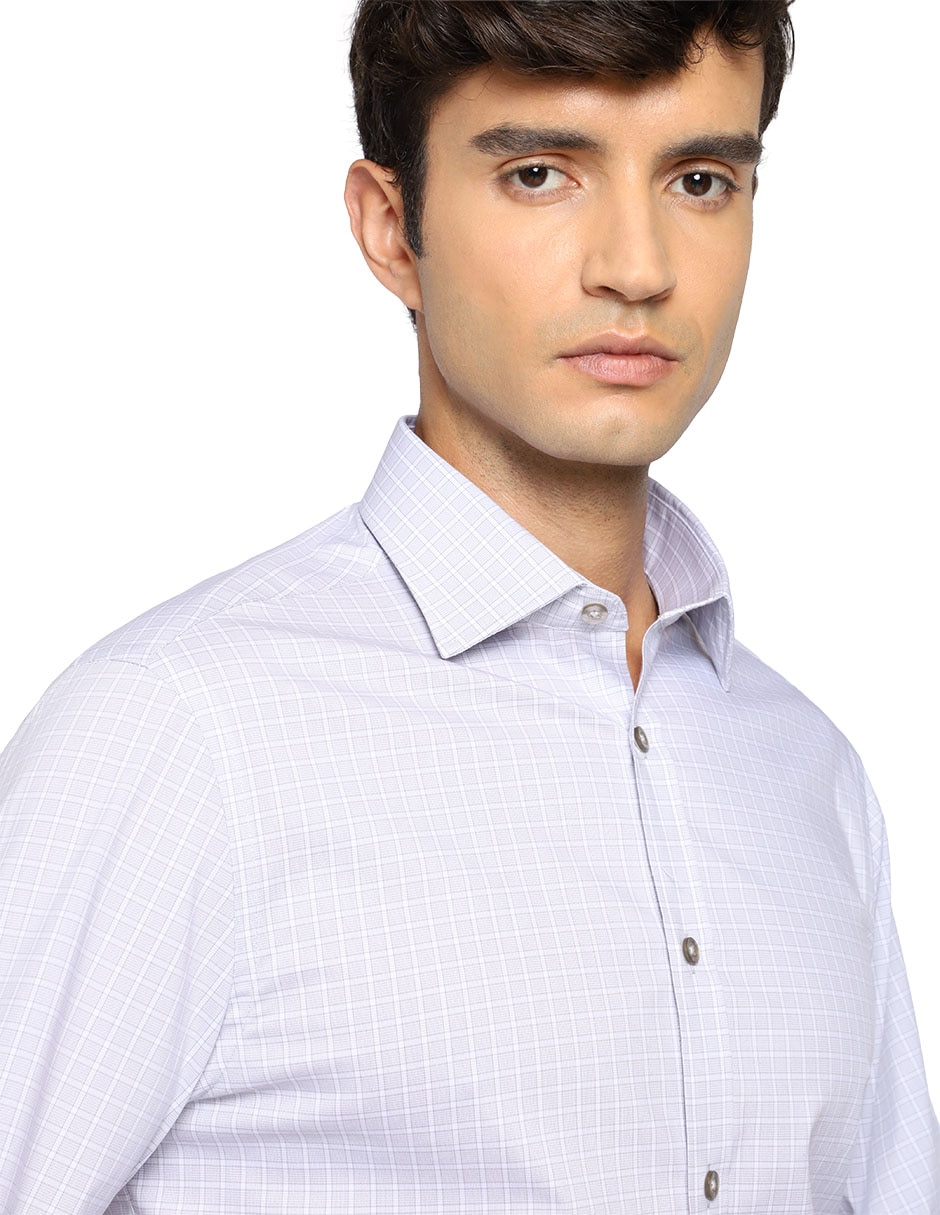 Camisa de vestir de algodón manga larga para hombre 2