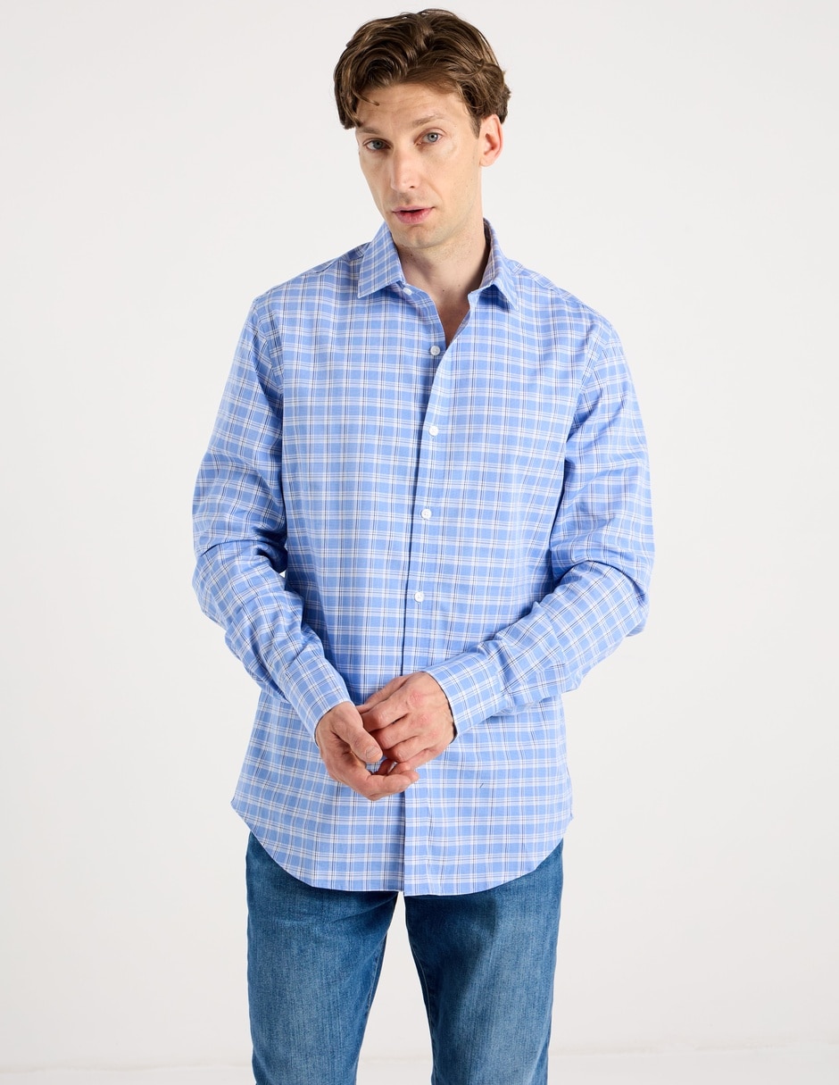 Camisa formal tommy hilfiger de algodón manga larga para hombre