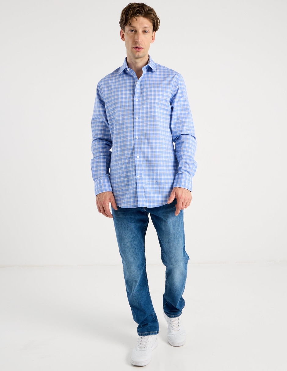 Camisa formal tommy hilfiger de algodón manga larga para hombre