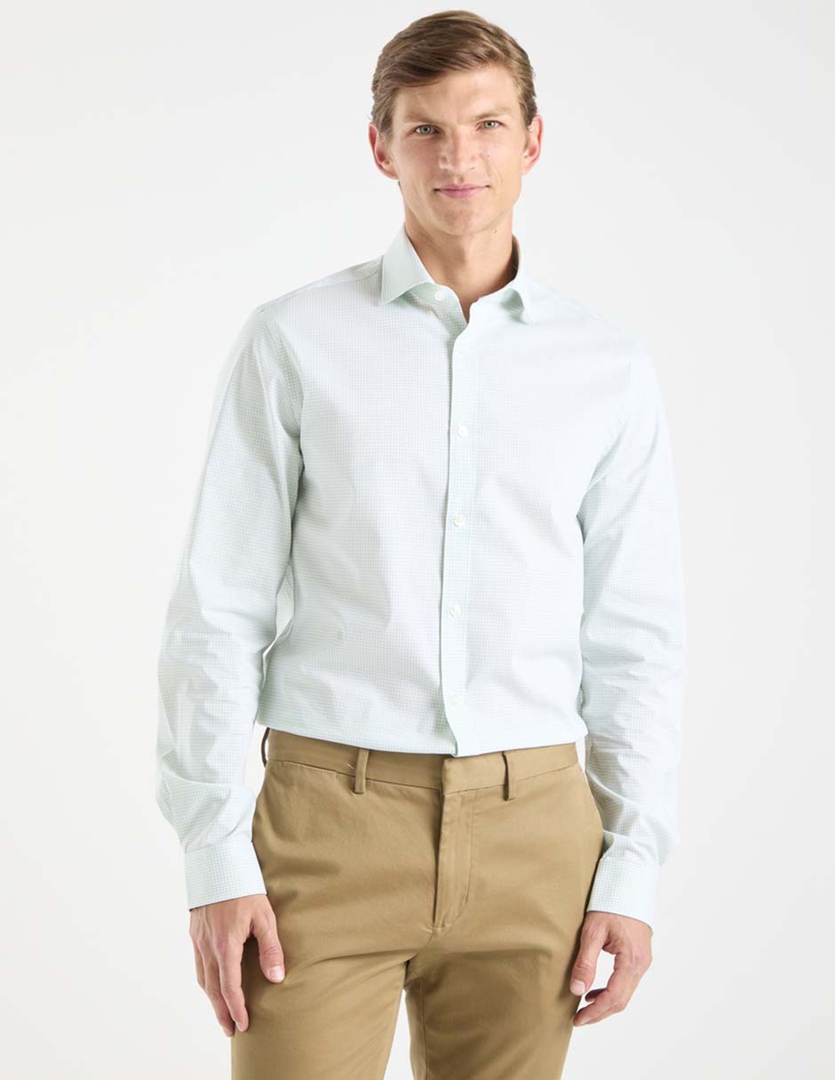 Camisa casual michael kors de algodón manga larga para hombre