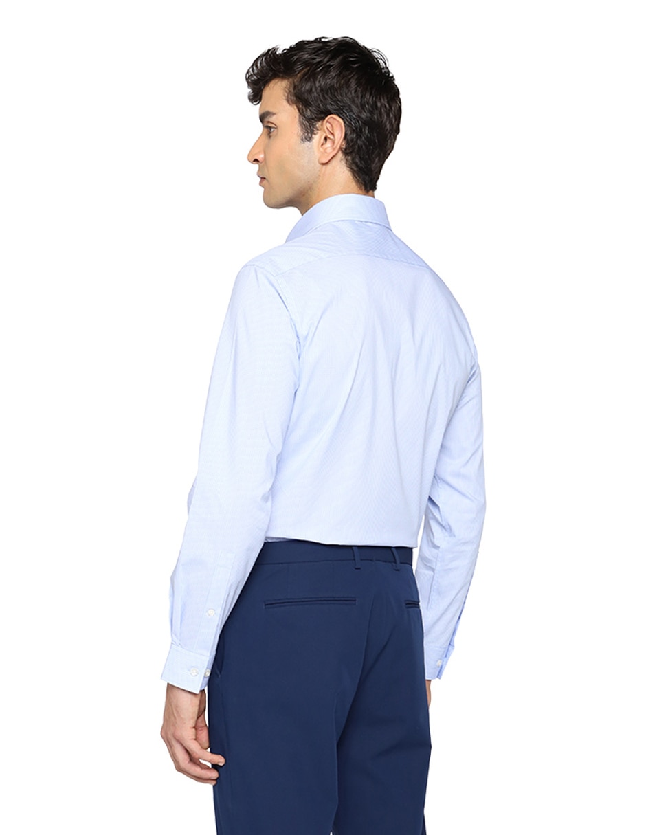 Camisa de vestir de algodón manga larga para hombre 4