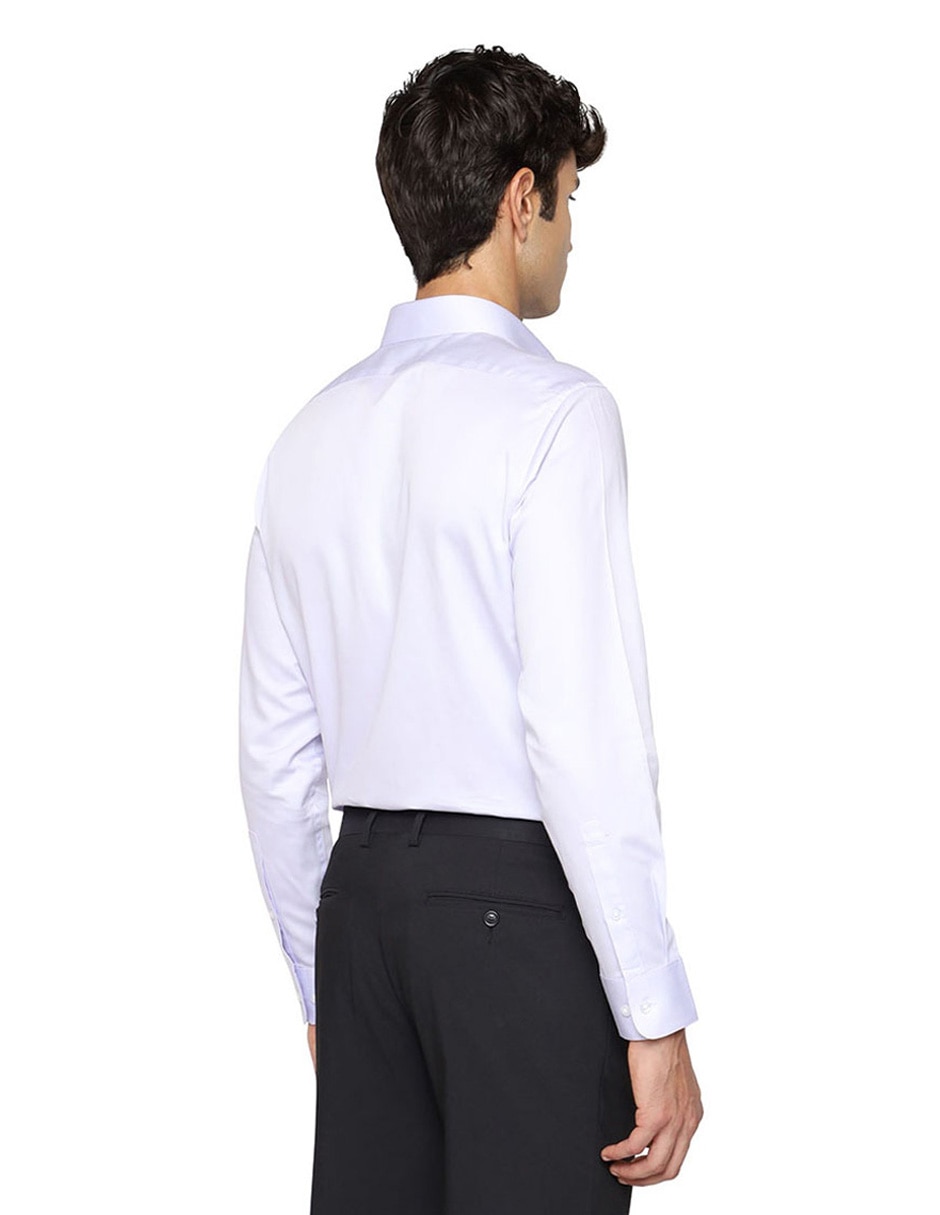 Camisa de vestir de algodón manga larga para hombre 4
