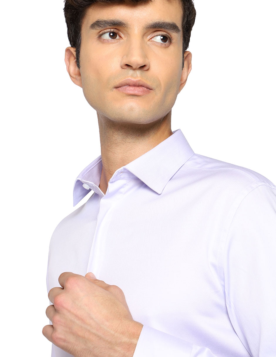 Camisa de vestir de algodón manga larga para hombre 2