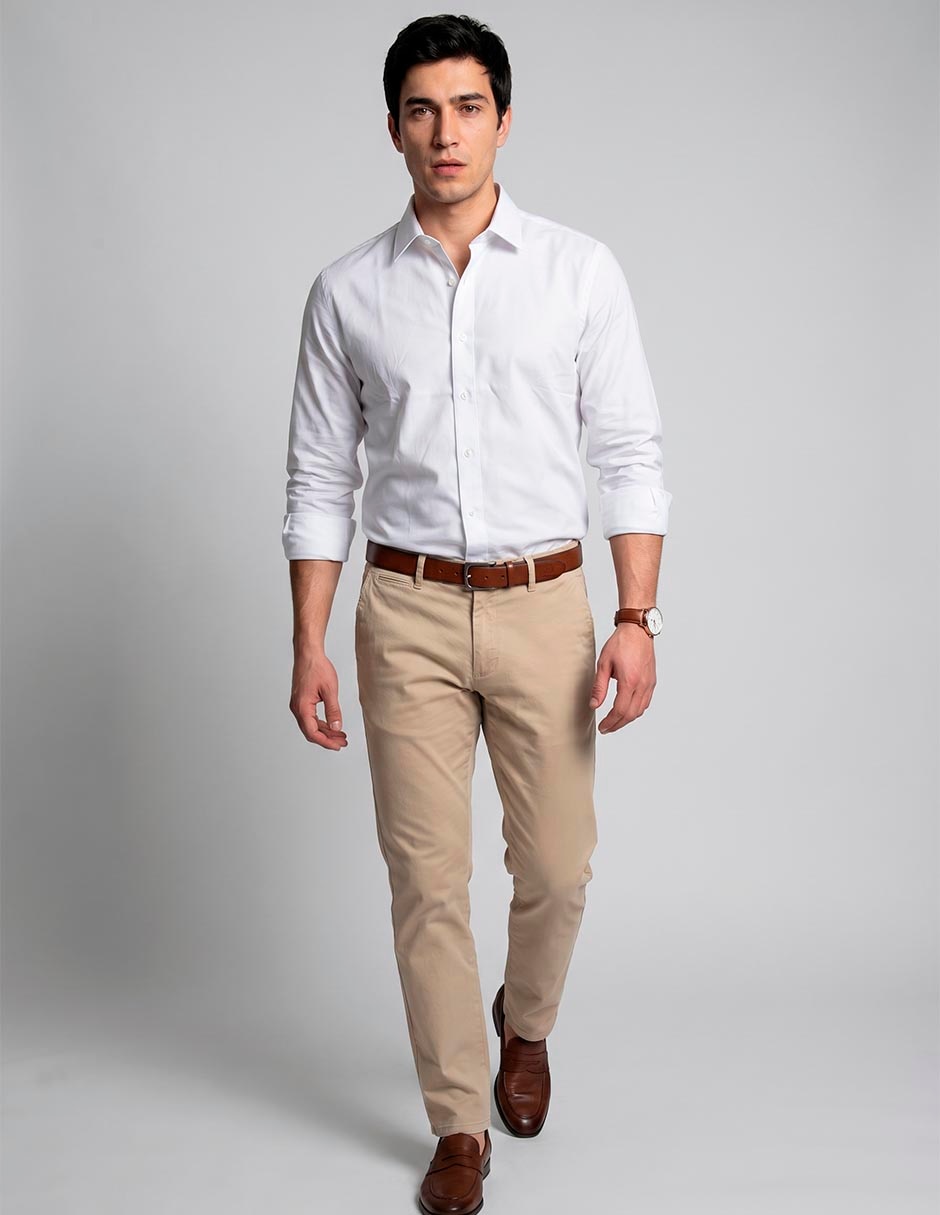 Camisa formal manga larga para hombre