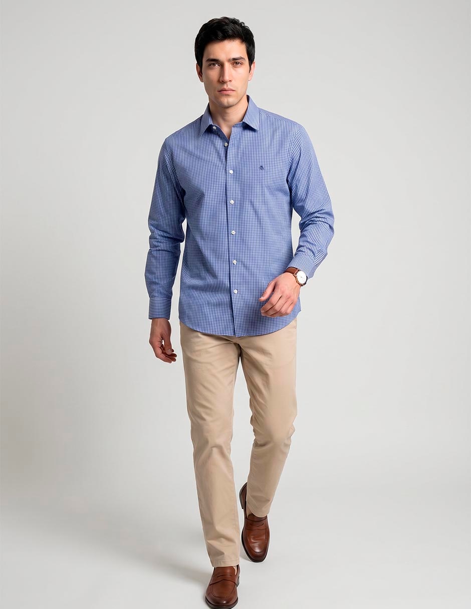 Camisa formal de bambú manga larga para hombre