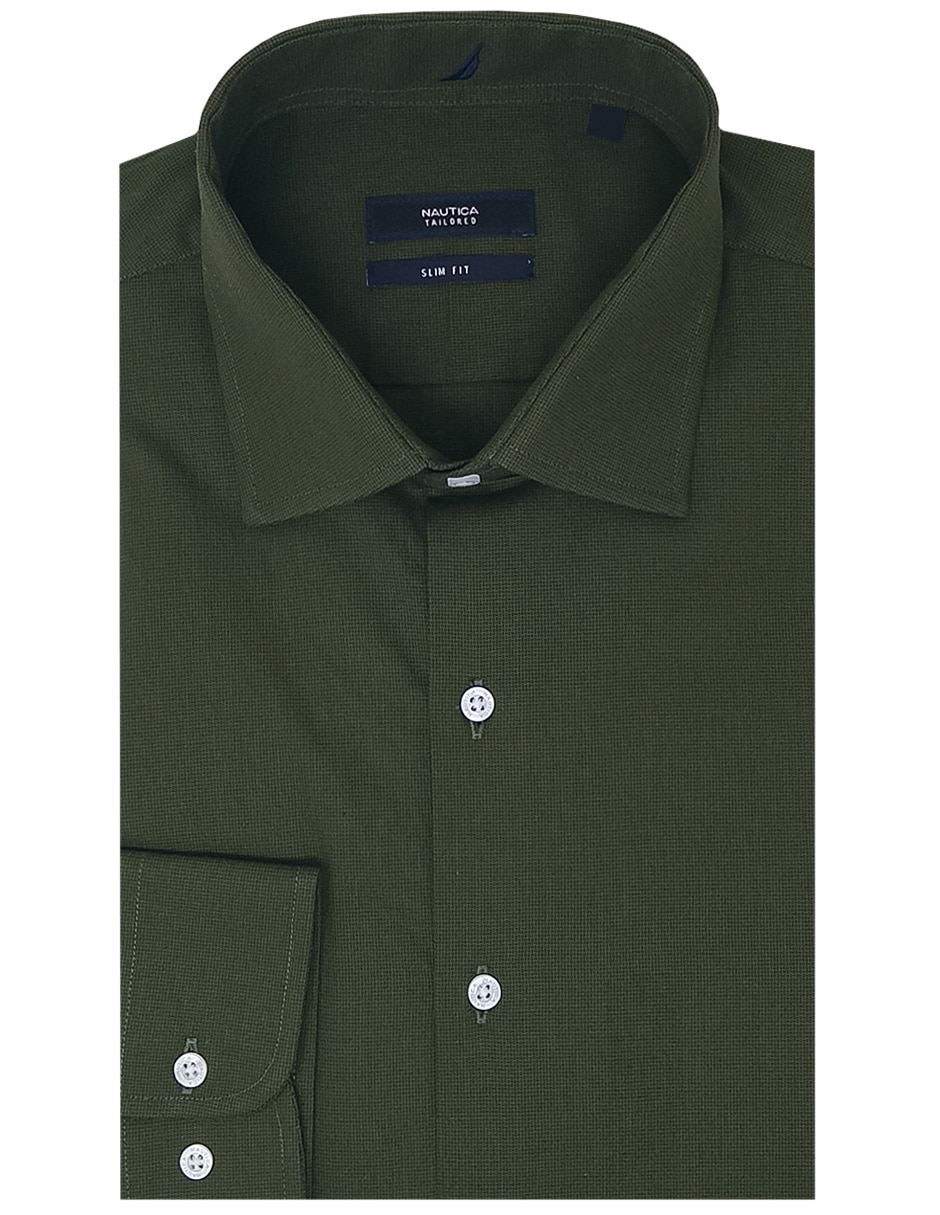 Camisa de vestir de algodón manga larga para hombre