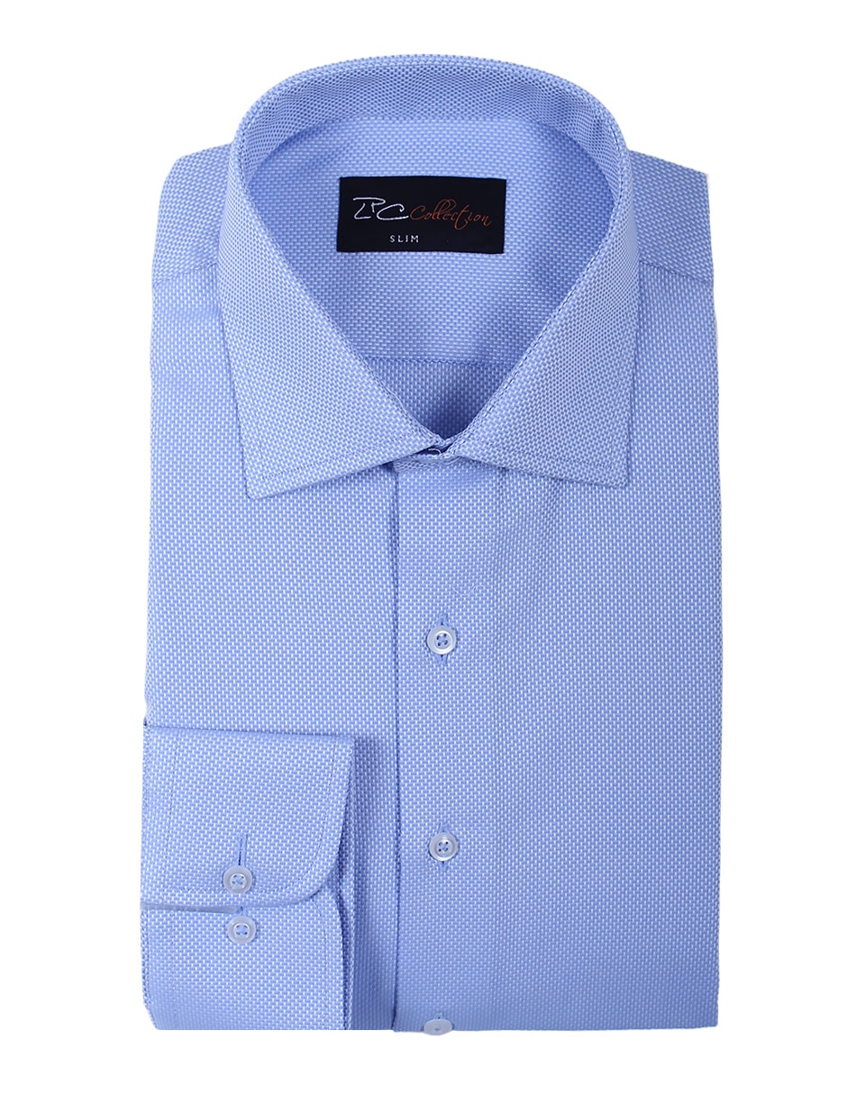 Camisa de vestir L.P.C.de algodón manga larga para hombre