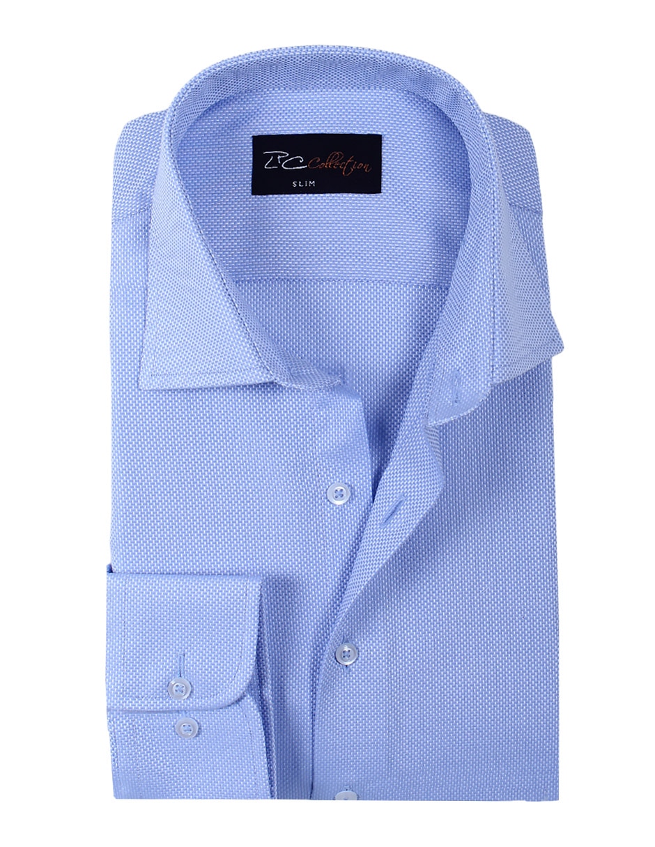 Camisa de vestir L.P.C.de algodón manga larga para hombre