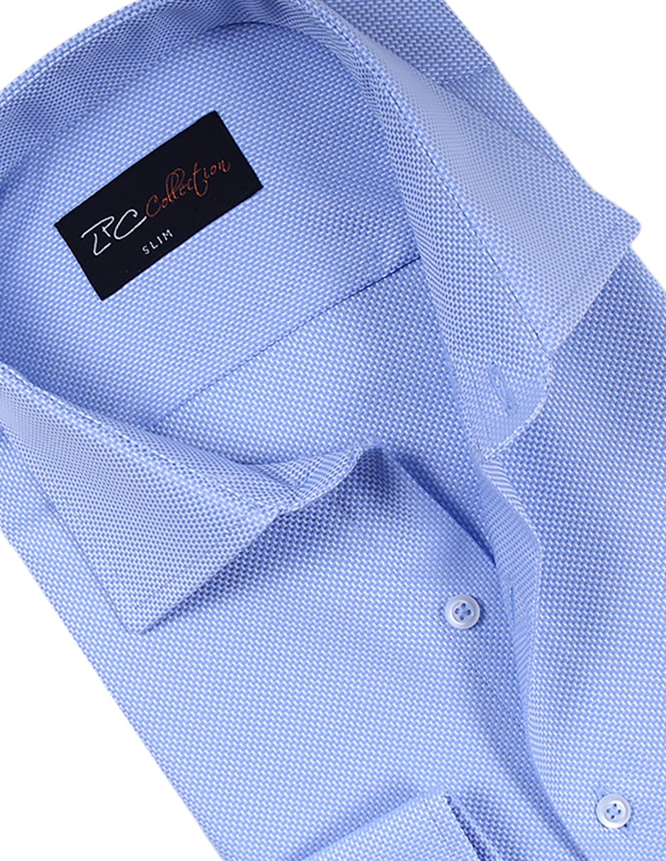 Camisa de vestir L.P.C.de algodón manga larga para hombre