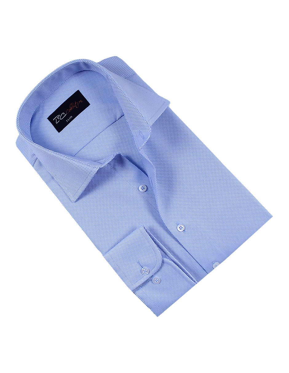Camisa de vestir L.P.C.de algodón manga larga para hombre