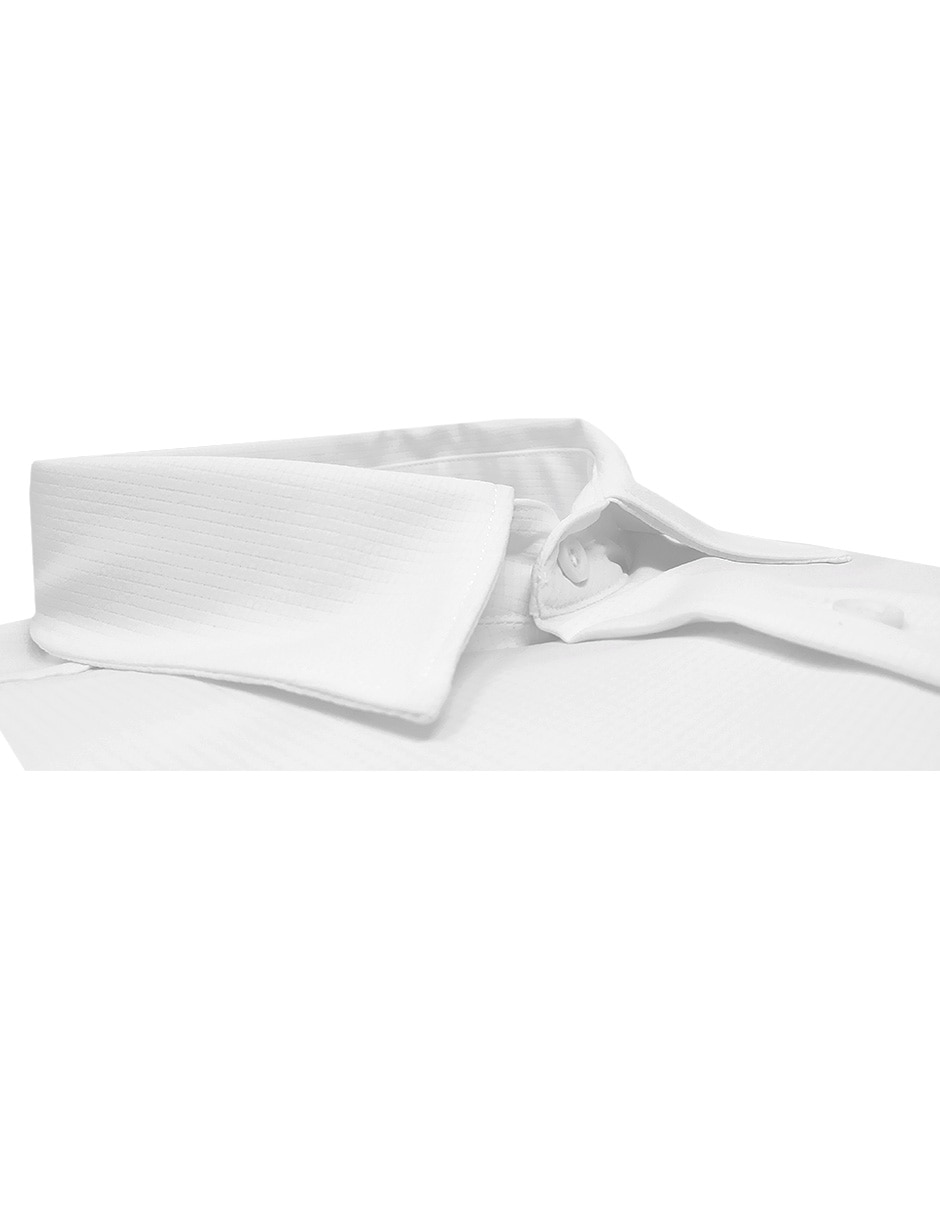 Camisa formal mezcla de materiales manga larga para hombre 2