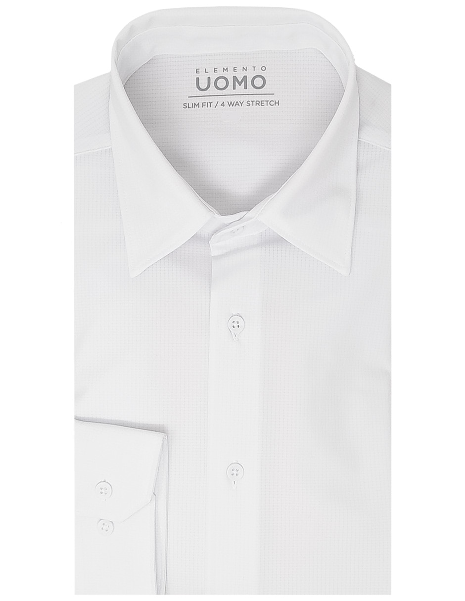 Camisa formal mezcla de materiales manga larga para hombre