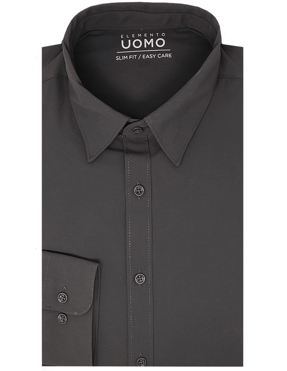 Camisa formal mezcla de materiales manga larga para hombre Camisa formal mezcla de materiales manga larga para hombre