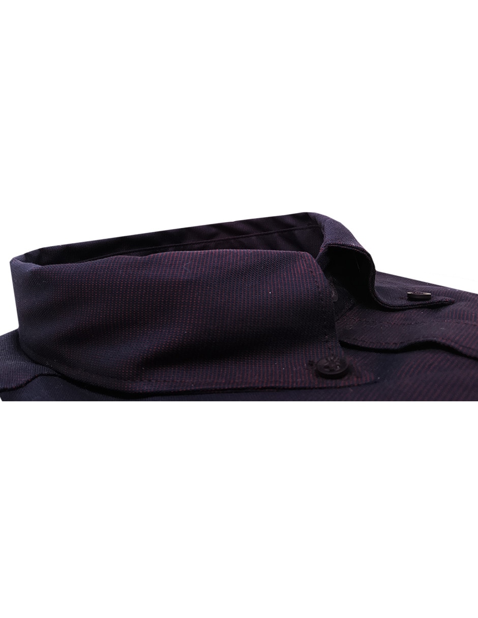 Camisa formal mezcla de materiales manga larga para hombre 2