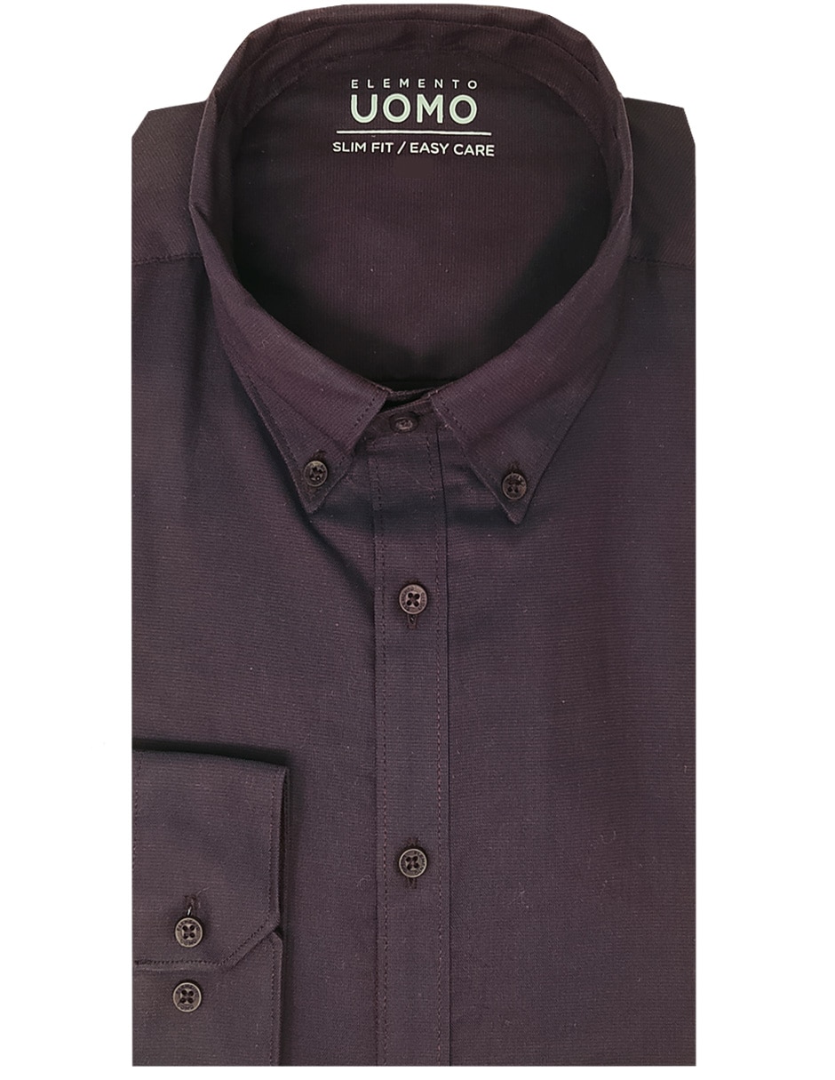 Camisa formal mezcla de materiales manga larga para hombre