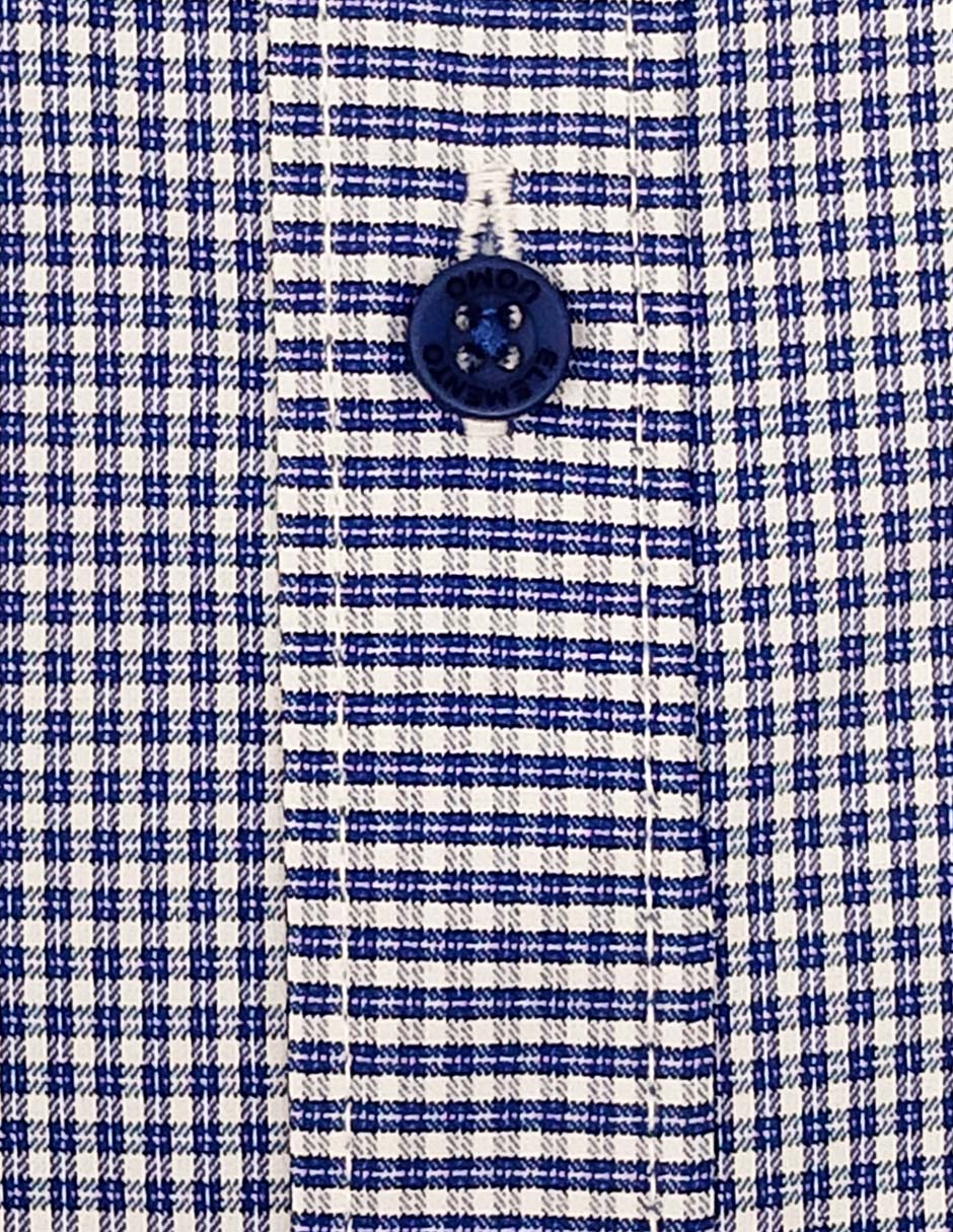 Camisa formal mezcla de materiales manga larga para hombre 4