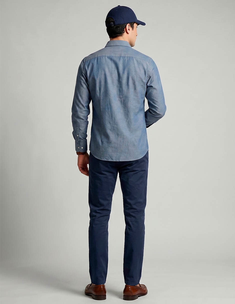 Camisa formal hilfiger de algodón manga larga para hombre 2