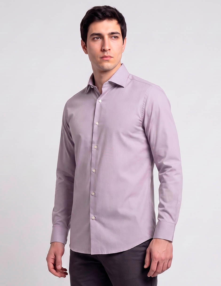 Camisa de vestir de algodón manga larga para hombre