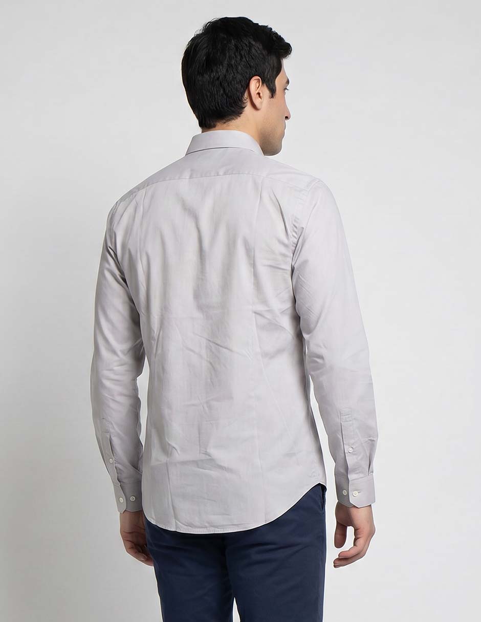 Camisa de vestir de algodón manga larga para hombre