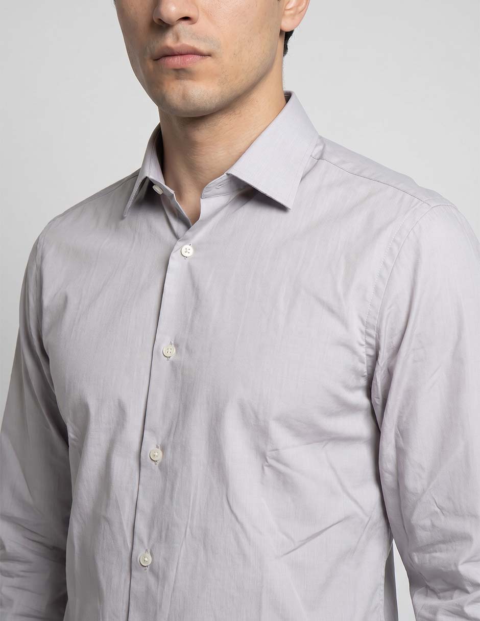 Camisa de vestir de algodón manga larga para hombre