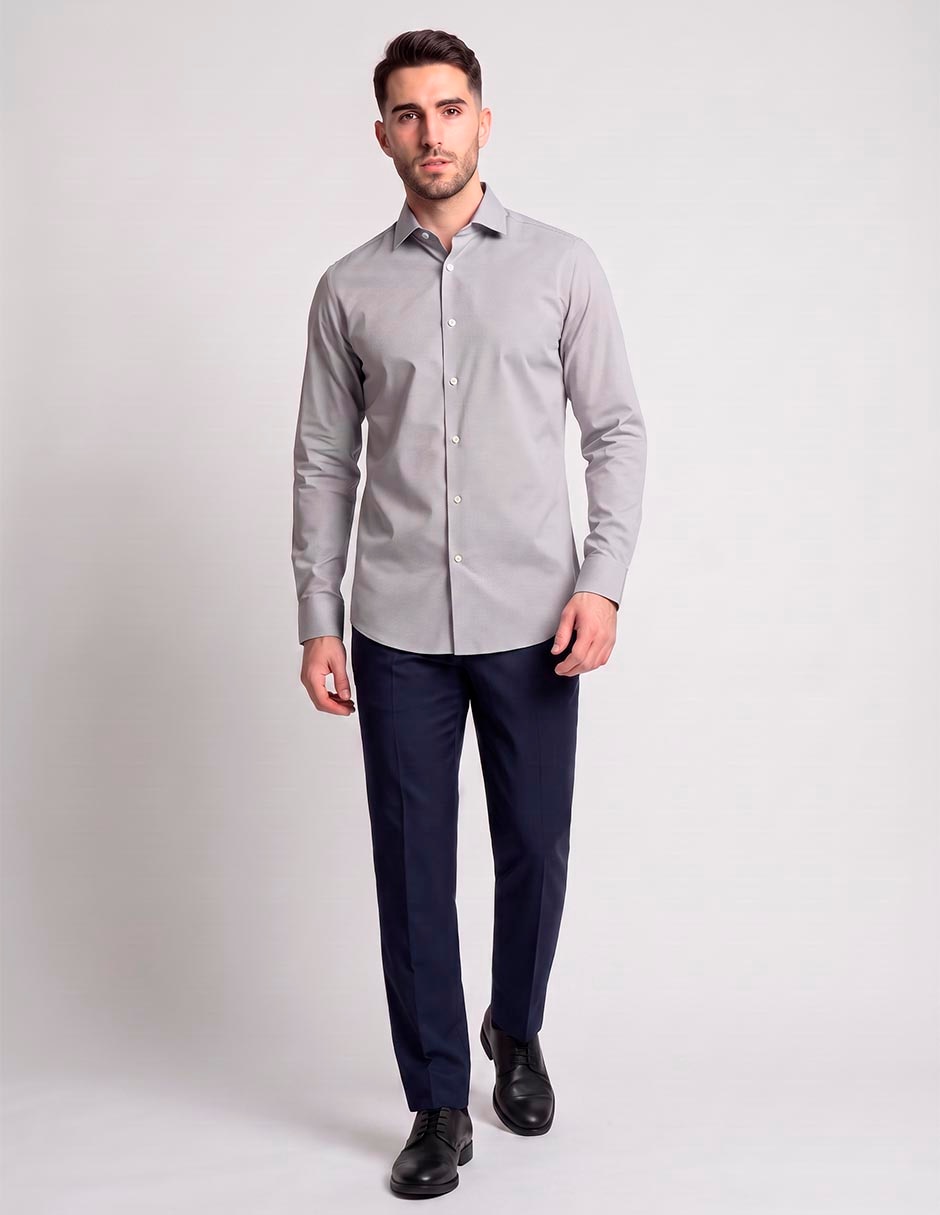 Camisa de vestir de algodón manga larga para hombre Camisa de vestir de algodón manga larga para hombre