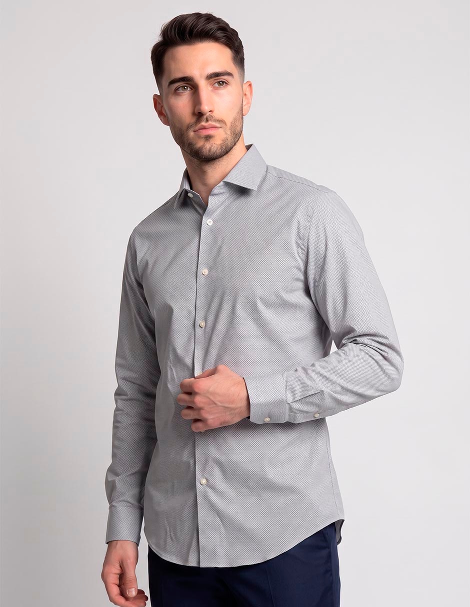 Camisa de vestir de algodón manga larga para hombre 2