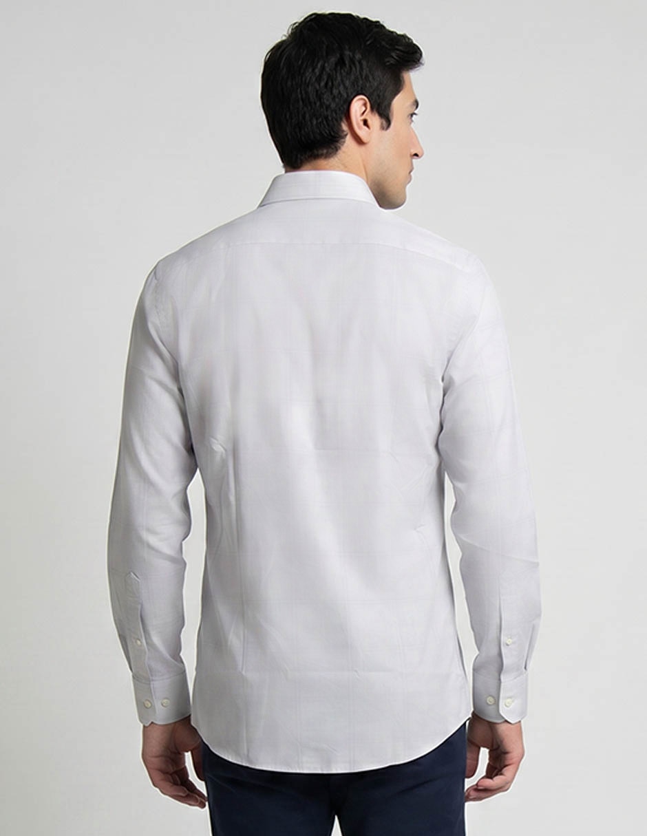 Camisa de vestir de algodón manga larga para hombre 4