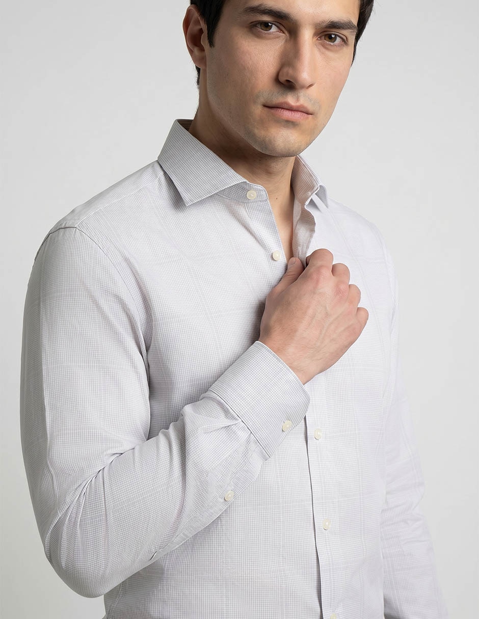 Camisa de vestir de algodón manga larga para hombre 11