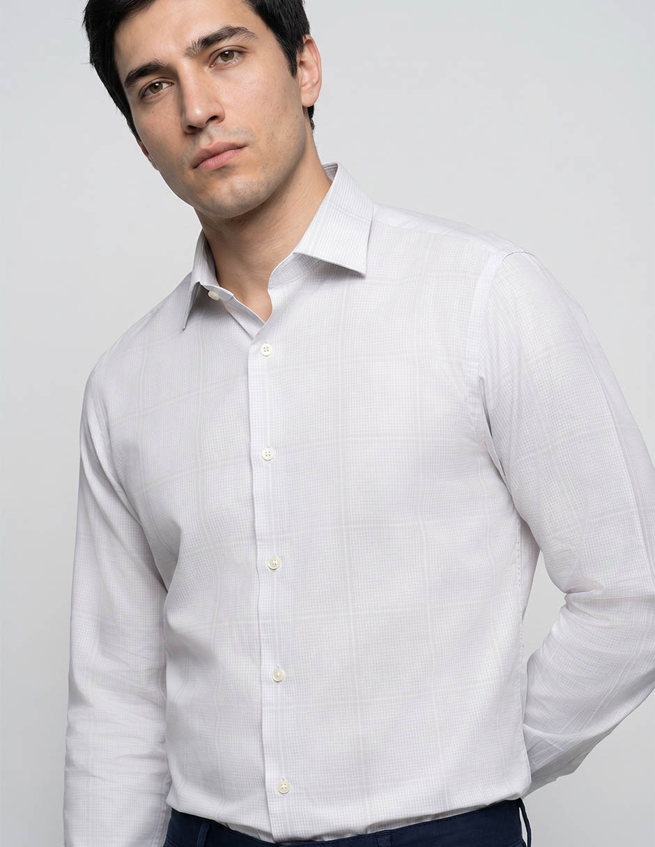 Camisa de vestir de algodón manga larga para hombre 7
