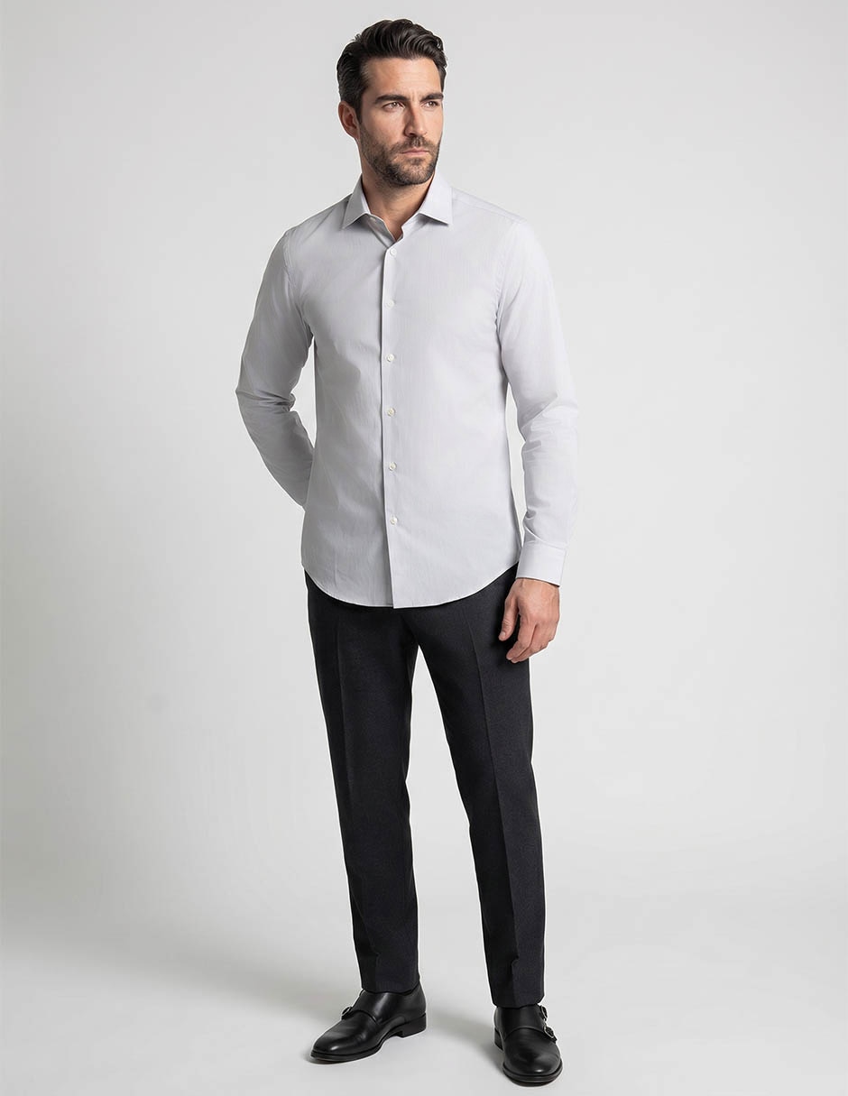 Camisa casual Calvin Klein de algodón manga larga para hombre